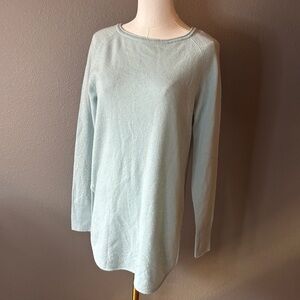 Wool & Cashmere Halogen Pale Aqua Long-Sleeve top